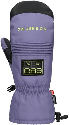 686 Men's Lander Mitt - 10k Fabric, Accordion Stretch Panel, and Synthetic Leather Palm - Water & Weather Resistant - Purple Dawn, Medium