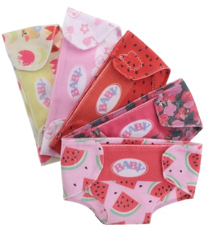 Milisten 5 Piezas Ropa Interior De Muñeca Americana Pañales para Muñecas De Bragas Accesorios para Vestir Pañales Reutilizables