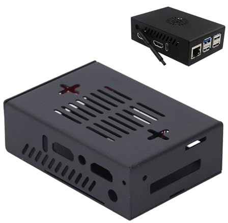 Sxhlseller Caja de Refrigeración para Orange Pi 5 MAX, Carcasa de Metal de Aleación de Zinc con Ventilador, Disipación de Calor Activa - Carcasa Resistente para Computadora de Placa única,