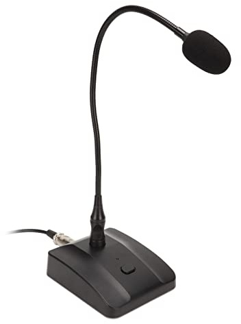 Sonew Microfono a Condensatore Professionale a Collo di Cigno con Tubo per Trasmissione e Parlato, Microfono da Tavolo Cablato da 6,35 Mm