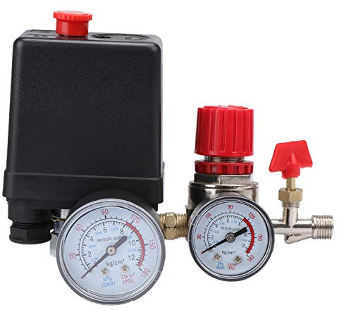 WiMas 240 V Air Compressor Pressure Switch Interruttore di controllo, regolatore valvola con manometro per una rapida riduzione della pressione