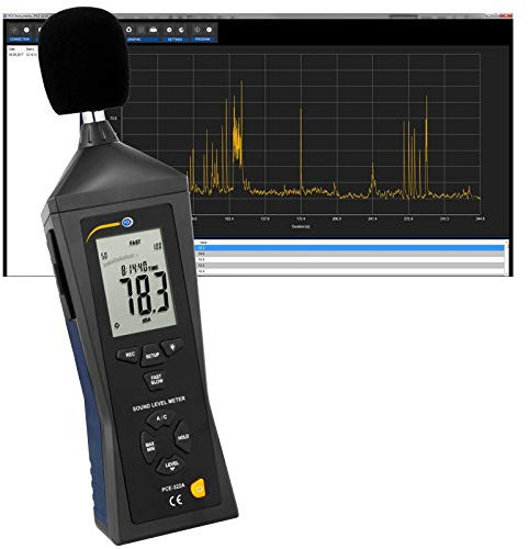 Decibelímetro Clase II con Registro de Datos, Rango 30-130 dB, Interfaz USB, Pantalla LCD, Memoria 32700 Valores | PCE Instruments