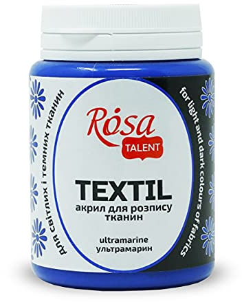 Krevo Art Stofffarbe blau, Textilfarbe, 80 ml blau Stoffmalfarbe waschmaschinenfest für helle und dunkle Stoffe, Einfaches auftragen und leichte Fixierung