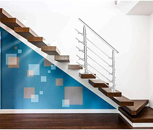 Cecaylie Handlauf Geländer 150 cm 5 Querstangen Treppen Edelstahl rostfrei gebürstet mit Set Wandhandlauf für Innen und Außen für Treppen, Geländer, Balkon