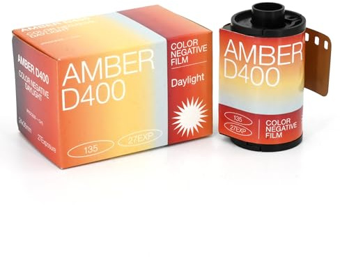 RETO Amber D400 35mm Color Negative Cine Film, 27 Exposures, ISO400, 135, Cinematic, Motion Picture Style, C41 Process