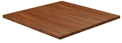 Bussandri Exclusive - Tischplatte Quadratisch Dunkelbraun 80x80x2,5cm Eiche Behandelt