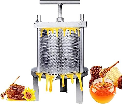 HACSYP Fruchtpresse Honigpresse-Extraktor, Obstextraktor aus Edelstahl, Weinpresse, manuelle Bienenwachspresse, Imkereiausrüstung, Natursaftherstellungsmaschine
