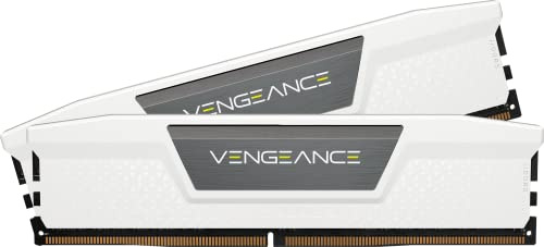 CORSAIR Vengeance DDR5 RAM 32GB (2x16GB) hasta 6000MHz CL36 Intel XMP 3.0 Memoria de Ordenador de Sobremesa – Blanco (CMK32GX5M2E6000C36W)