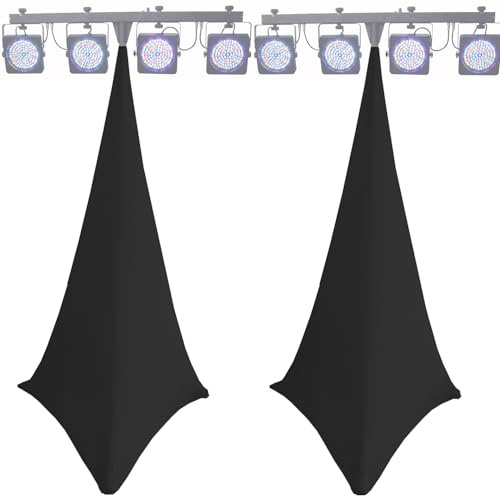 Par de funda XL para trípodes de altavoces/juegos de luz de elastano Extensible, funda para trípode, lycra de doble cara... (negro)
