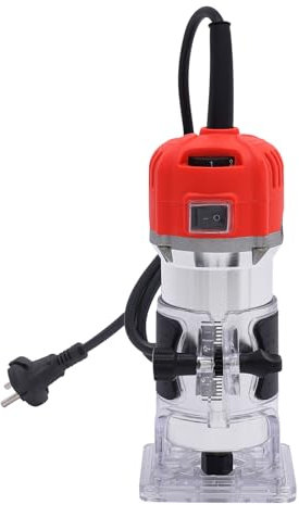 Cortador de mano de madera, laminador de palma, router para carpintería, herramienta de corte de palma, con 15 routers, 30000 R/MIN 800 W (rojo)