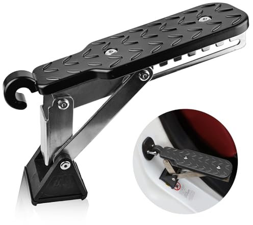 HOSPAOP Auto Türstufe, klappbarer Auto Türpedal Trittbretter mit Pufferkissen, Universal Car Door Step zum Autodach, 250kg Tragfähigkeit, Passt die Fahrzeug mit Den U Türfallen SUV, RV, LKW, Jeep