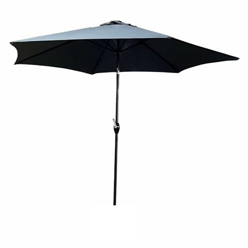 AKORD Sonnenschirm mit Kurbel Sechseckig ORIENT | 270x270x235 cm Ampelschirm | Neigungswinkel und Höhe Verstellbar | Marktschirm Terrassenschirm Balkon Wasserdicht | Gartenschirm UV-Schutz | Grau