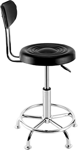 SODONAD Adjustable Stool with Back, Shop Stool Office Stools with Back Support, 330-Pound Capacity, Swivel Bar Stool, Padded Workbench Stool for Pubs, Restaurants, Offices (Height 17in - 23in)