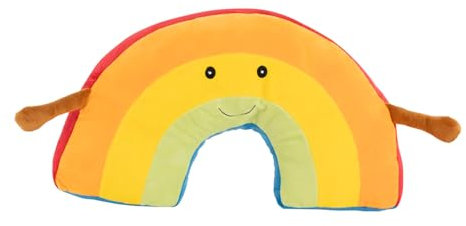 Idena 40257 - Kuschelkissen Regenbogen, kuscheliges Dekokissen mit Armen und Gesicht, Kuscheltier für Babys & Kinder, ca. 47 cm, sortierte Varianten