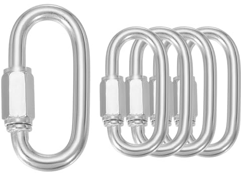 sourcing map Quick Links Stainless Steel Chain Connector Large Opening Screw Chain Link D Shape Locking Looks