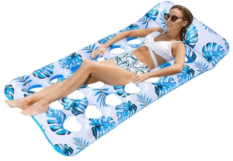 Hobngmuc Tanning Pool Float,Folable Water Bed Inflatable Lounge Raft - Sun Tanning Raft, Women Men Water Activity Bed for Swimming Pool Beach Lake Relaxing