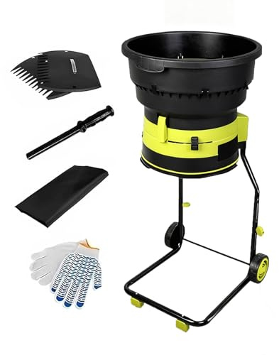 Electric Leaf Mulcher 2500W High Power Bladeless Leaf Shredder 8000RPM Motor for 17:1 Reduction Ratio Mulch up to 55-Gallons/min with Leaf Scoops Spade Collection Bag 60mpowercord