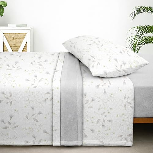 Sábanas Coralina 135, Juego Sábanas Coralina 3 Piezas (Encimera, Bajera y Funda Almohada) - Sábanas Invierno 135, Ropa de Cama Térmica con Tacto Extrasuave y Transpirable (Pori Gris)