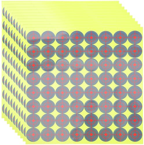 Autocollant pour Jeu de Tir 1 Pouce, 640 Pièces, 10 Feuilles | Autocollant Remplaçable à Effet Professionnel, Support Adhésif Portable, Usage Sportif
