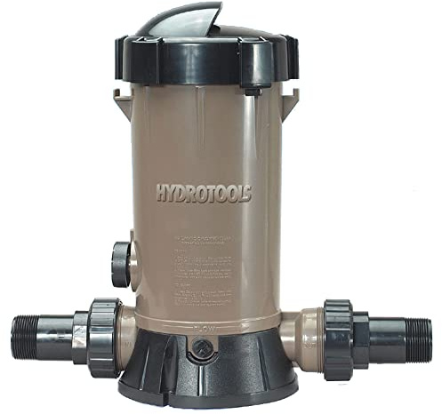 HYDROTOOLS By SWIMLINE 8750 Super Premium In-Line Automatic Chlorine Feeder Chlorinator Adjustable Output 9.0 Lbs Capacity | Universal Compatibility | Above Ground & Inground Swimming Pool Bromine