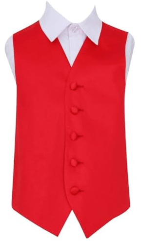DQT Boys Plain Satin Waistcoat - Wedding Pageboy Formal Suit Vest