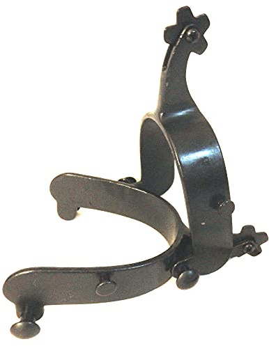 HILASON Black Steel Tack Saddle Bronc Spur 5 Point Rowel