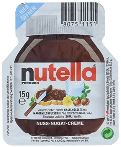 40x Ferrero Nutella Nuss-Nougat-Creme Brotaufstrich Portionspackung 15g