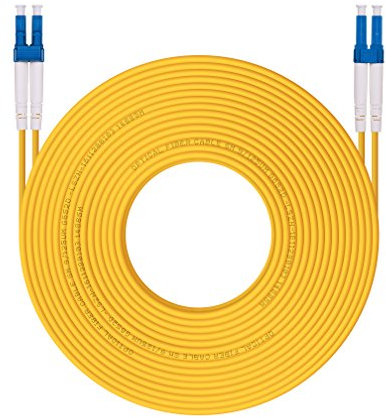 H!Fiber.com OS2 LC auf LC Duplex Glasfaser Patchkabel, LWL, Singlemode Jumper, 20-meter(65.6ft)