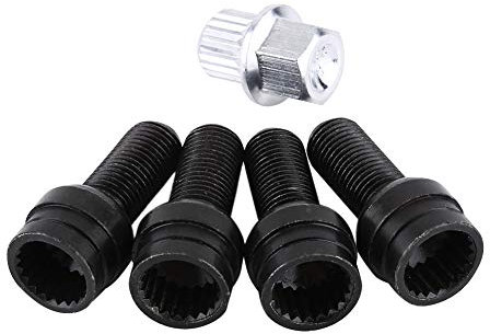 Car Locking Wheel Nut Set, M14*1.5mm Steel Wheel Bolts & Lock Lug Nut Set with Key