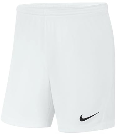 Short Nike W NK Dry Park III NB K, Pantalon de sport pour femme, Blanc/Noir, Taille M