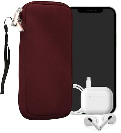 kwmobile Handytasche für Smartphones XXL - 7 - Neopren Handy Hülle Brombeere - Handy Tasche 17,7 x 8,5 cm Innenmaße