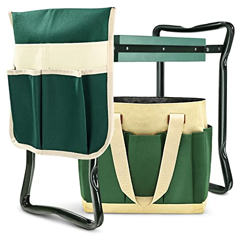 Garden Kneeler and Seat Heavy Duty, Upgraded Widened and Thickened Gardening Stools for Seniors, Foldable Gardening Bench Ergonomic Design, Effective Relief of Knee and Back Pain, Gift for Gardeners