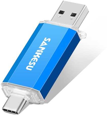 3.0 USB C Flash Drive 512GB, USB-A & Type-C OTG Thumb Stick, Dual Memory Sticks Compatible with PC/Laptop/Type C Cell Phone and Tablet (Blue)