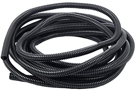 MOCNT Gaine Câbles Électriques Voiture Gaine Ondulée Flexible Protection Cache PP Tuyau Fil Fendu Gaine Isolante Conduit Tube Rangement Câble Extérieur 13mm Long 15 Mètres