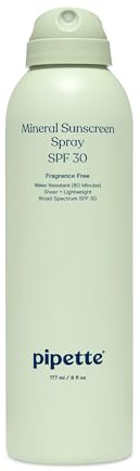 Pipette Baby Mineral Sunscreen Spray SPF 30, 6 oz, Water-resistant Non-nano Zinc Oxide Mineral Sunscreen, UVB/UVA Sunblock for Kids, Safe for Sensitive Skin