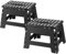 PandaEar Taburete Plegable para el Hogar, Pack de 2, Taburete Ligero de 23 cm de Altura para Niños, Escalón Resistente para Cocina, Dormitorio y Baño, Negro