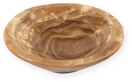 NKlaus Aragonit Schale 11 cm – Hochwertige Natursteinschale für Schmuck, Kristalle oder als Räucherschale, handgefertigt mit einzigartiger Maserung