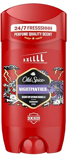 Old Spice Night Panther Deostick für Männer 85 ml, 24/7 Frisch bei täglicher Anwendung, lang anhaltender Duft in Parfumqualität, Schutz vor Gerüchen, 0% Aluminiumsalze, unsichtbar auf Schwarz & Weiß