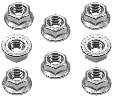 Ujjdwiurgh 12-pack M 12 låsmuttrar ersättningsmutter hexagon flänsmuttrar för gör-det-själv hemmekanism – 1,75 mm