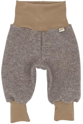 Tulipanelli Mitwachsende Babyhose aus Merino Wollfleece - Wollhose für Babys und Kleinkinder - Mitwachshose aus Merinowolle - Größen 50-74 | 68-86 | 92-104 - Einfarbig Unifarben (Creme, 50-74)