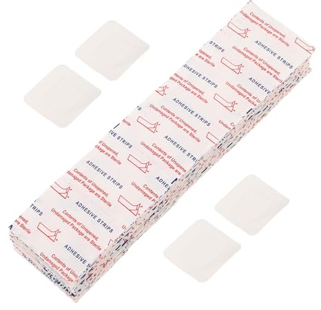 Beaupretty Vendajes Adhesivos Transparentes PE 25x25 Mm 100 Unidades, Cinta Transpirable E para Heridas, Piel Sensible y Actividades al Aire Libre