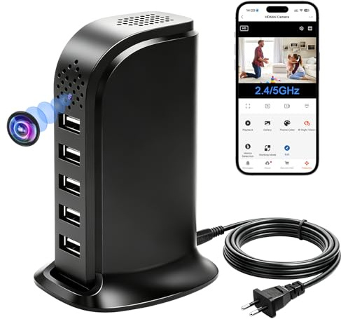 Telecamera Spia Wi-Fi 5G, Mini Telecamera Spia Nascosta, Microcamera USB