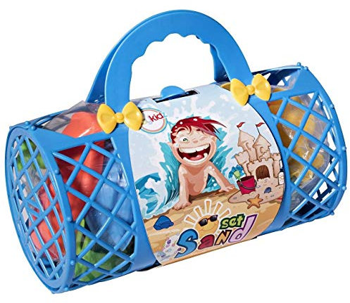 Toys 4 U PK3054 Strandspielzeug Mega Pack Masse Strand- und Sandkastenspielset mit einzigartigen Krabben-, Muschel- und Leben im Meer-Sandformen, Schaufel, Rechen, Gießkanne und BONUS-Korbtasche mit Griffen, erhältli