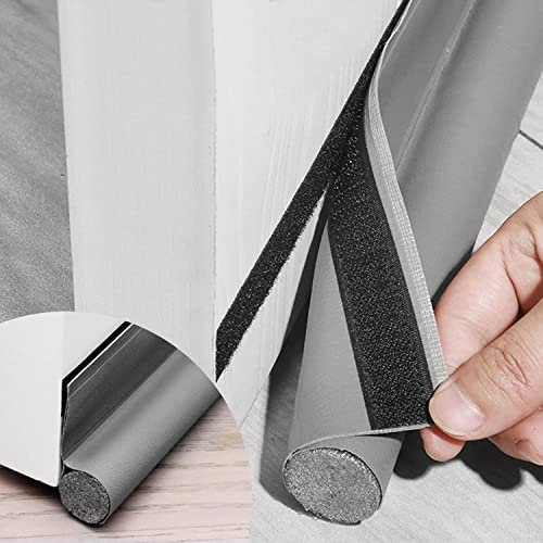 96cm Anti Froid Bas de Porte Unilatéral avec Joint Auto Adhésif, Protection Contre Les Courants d’air et Le Bruit, Weather Stripping Door Seal Strip (Gris)