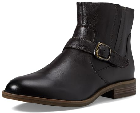 Clarks Women's Camzin Loop Ankle Boot, Dark Brown Leather, 8.5 Medium US