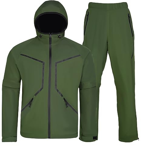 K.E.J. Mens Golf Rain Suits Waterproof Jacket Performance Golf Rain Gear Lightweight Golf Jacket and Pants for All Sports
