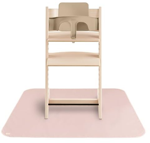 Mushie Splat Mat for under Highchair | Waterproof High Chair Splash Mat | 108x108 cm | Lightweight, Durable & BPA-Free Messy Mat | Ideal as Food Catcher and Baby Weaning (Blush)