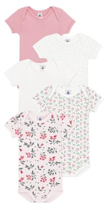 Petit Bateau A0cx3, Noi Body A Maniche Corte Bimba 0-24, Variante 1, 3 mesi (pacco da 5)