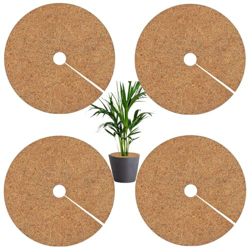 Wisdomgarden Lot de 4 disques en Coco - Protection hivernale pour Plantes en Pot, Arbre et Plante - 4 pièces - Diamètre : 45 cm
