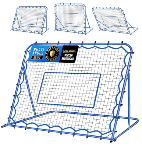 5x4FT Soccer Baseball Rebounder Net, Quick-Switch Angle Softball Pitch Back Net Volleyball Soccer Training for Control, Passing Practice, Bounce Back Rebounder Gifts & Equipment for Kids,Teens & Adult